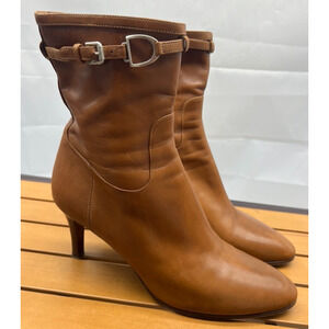 Ralph Lauren Purple Label Womens Size 10 Brown Leather Chelsea Ankle Boots Italy